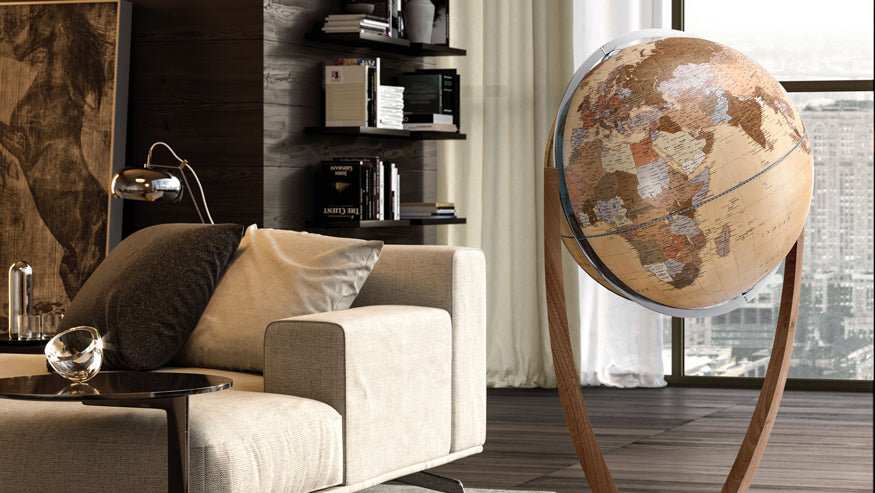 Floor Globes Shown in Room Setting