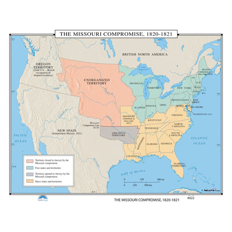 #022 The Missouri Compromise, 1820 - 1821 - Ultimate Globes - POD - KA - HIST - 022 - LAMINATED - Ultimate Globes