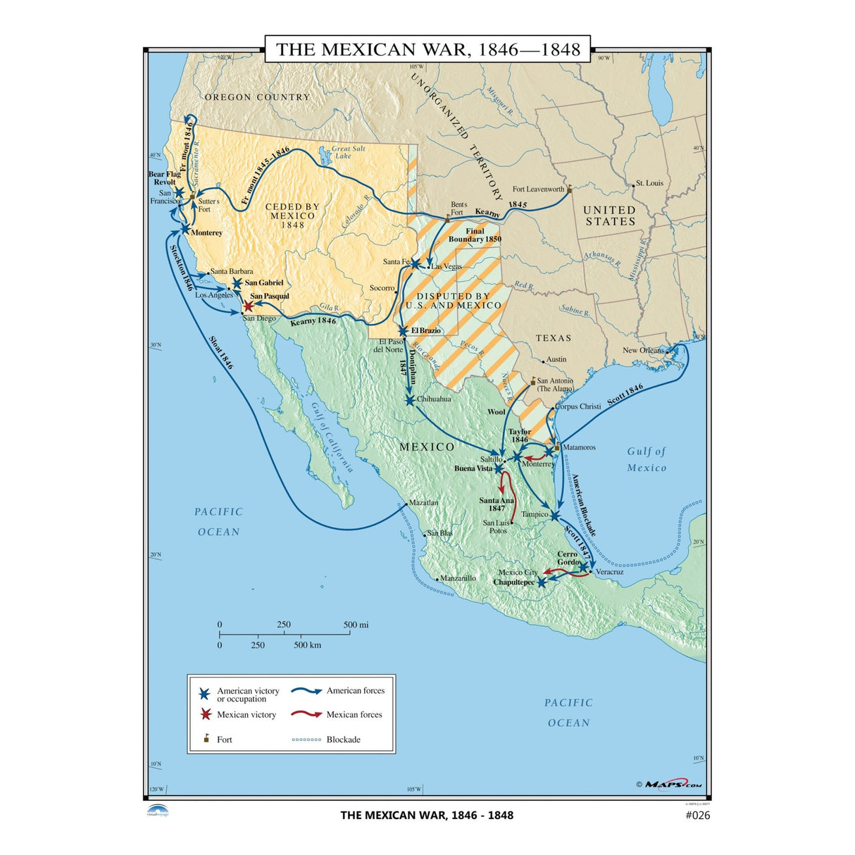 #026 The Mexican War, 1846 - 1848 - Ultimate Globes - POD - KA - HIST - 026 - PAPER - Ultimate Globes