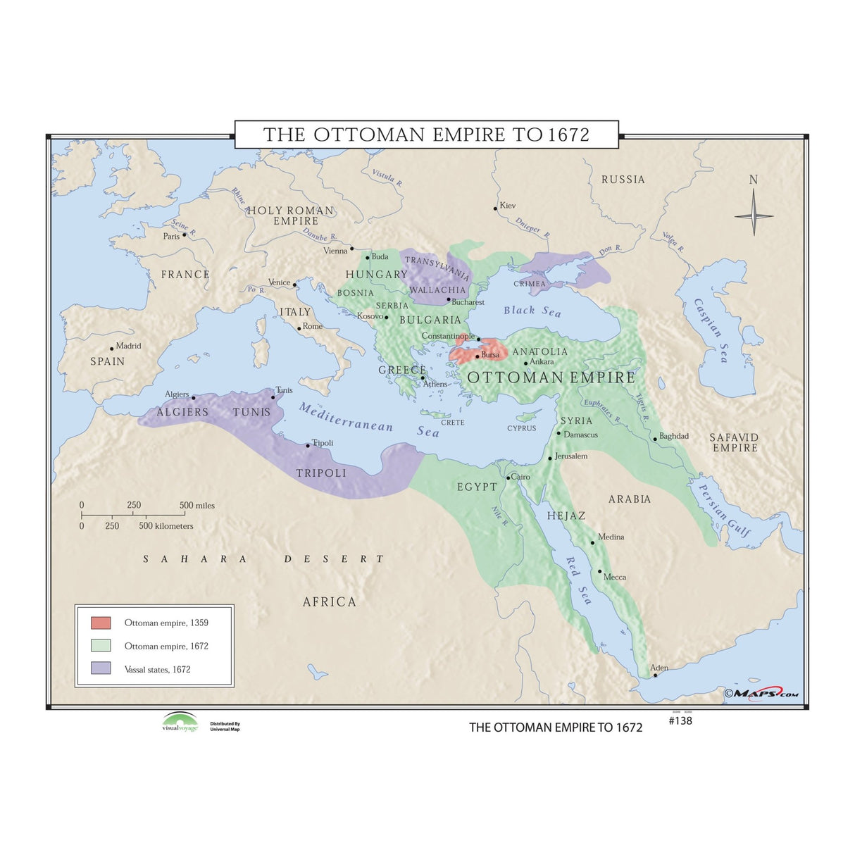 #138 The Ottoman Empire to 1672 - Ultimate Globes - POD - KA - HIST - 138 - LAMINATED - Ultimate Globes