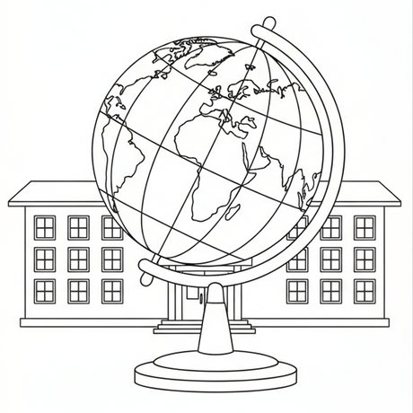 School Globes Collection in Black & White