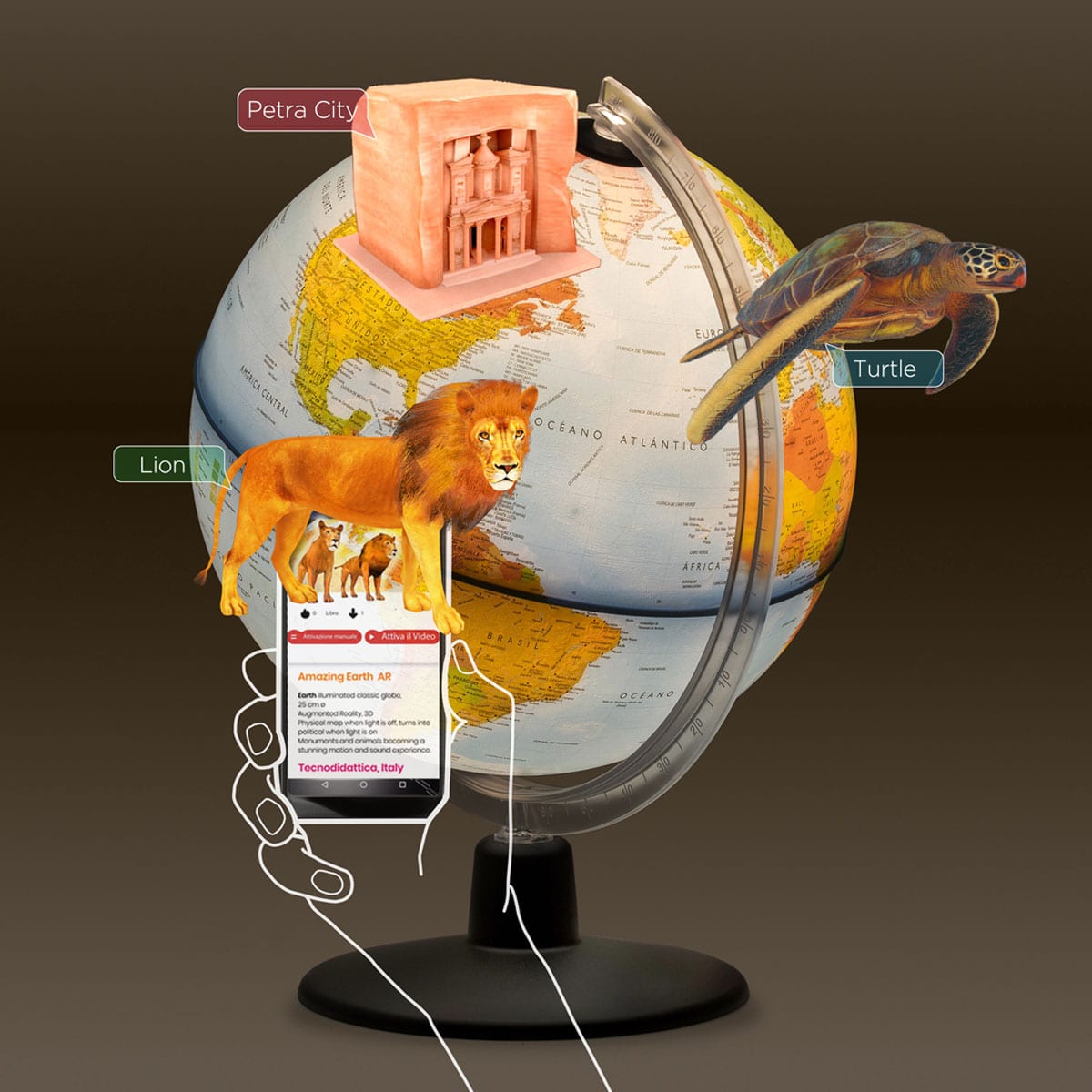 Amazing Earth Illuminated Globe w/Augmented Reality - Waypoint Geographic - WP19103 - Ultimate Globes