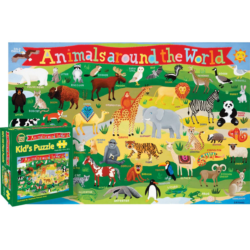 Animals Around the World Puzzle (100 piece) - Waypoint Geographic - KP05 - Ultimate Globes