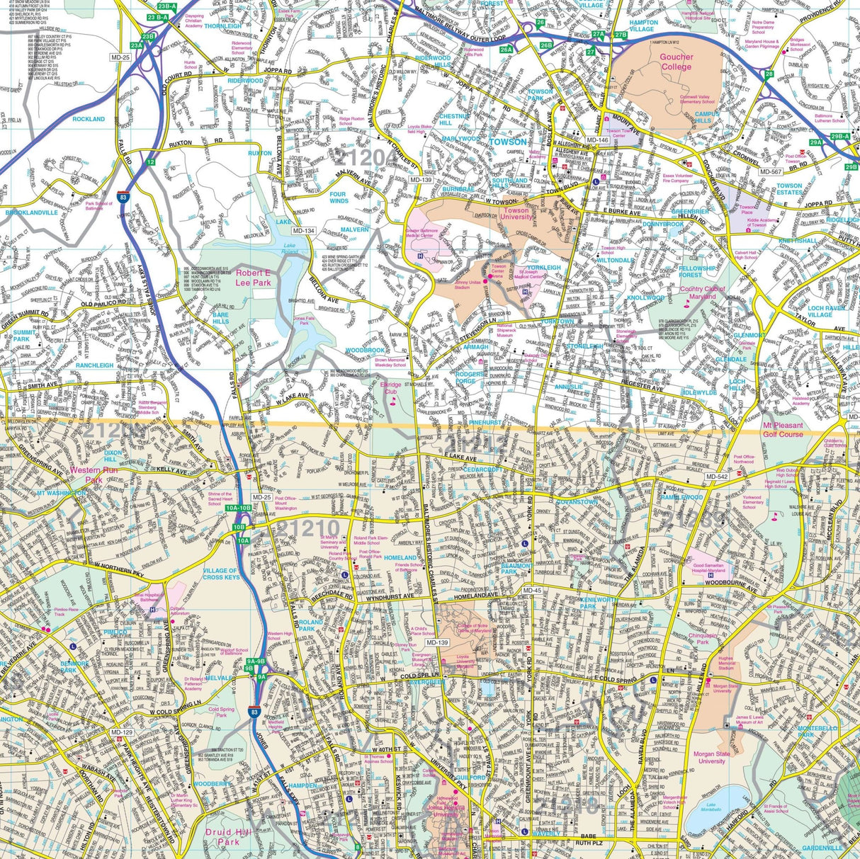 Baltimore, Maryland Wall Map - Ultimate Globes - POD - KA - C - MD - BALTIMORE - PAPER - Ultimate Globes