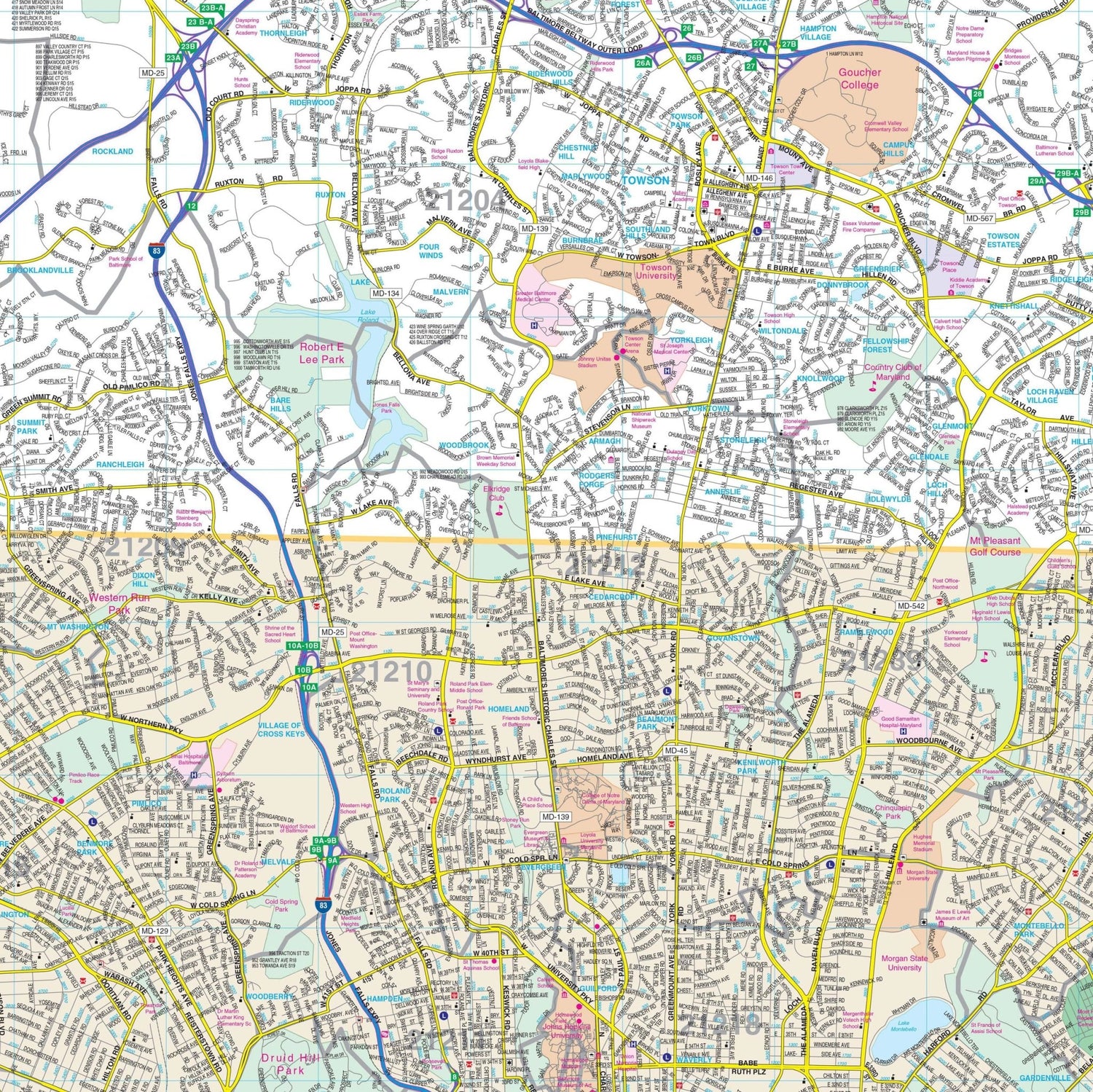 Baltimore, Maryland Wall Map - Ultimate Globes - POD - KA - C - MD - BALTIMORE - PAPER - Ultimate Globes