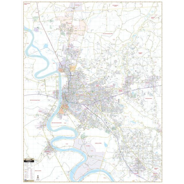 Baton Rouge, LA Wall Map - Ultimate Globes - POD - KA - C - LA - BATONROUGE - PAPER - Ultimate Globes