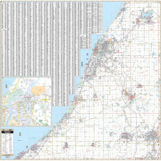 Benton Harbor & Berrien County, MI Wall Map - Ultimate Globes - POD - KA - C - MI - BENTONHARBOR - PAPER - Ultimate Globes