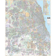 Chicago, IL Metro Area Wall Map - Ultimate Globes - POD - KA - C - IL - CHICAGO - LAMINATED - Ultimate Globes