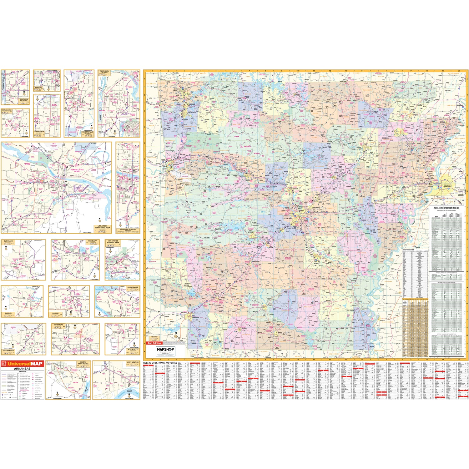 Arkansas State Wall Map - Ultimate Globes - POD - KA - S - AR - WALL - PAPER - Ultimate Globes
