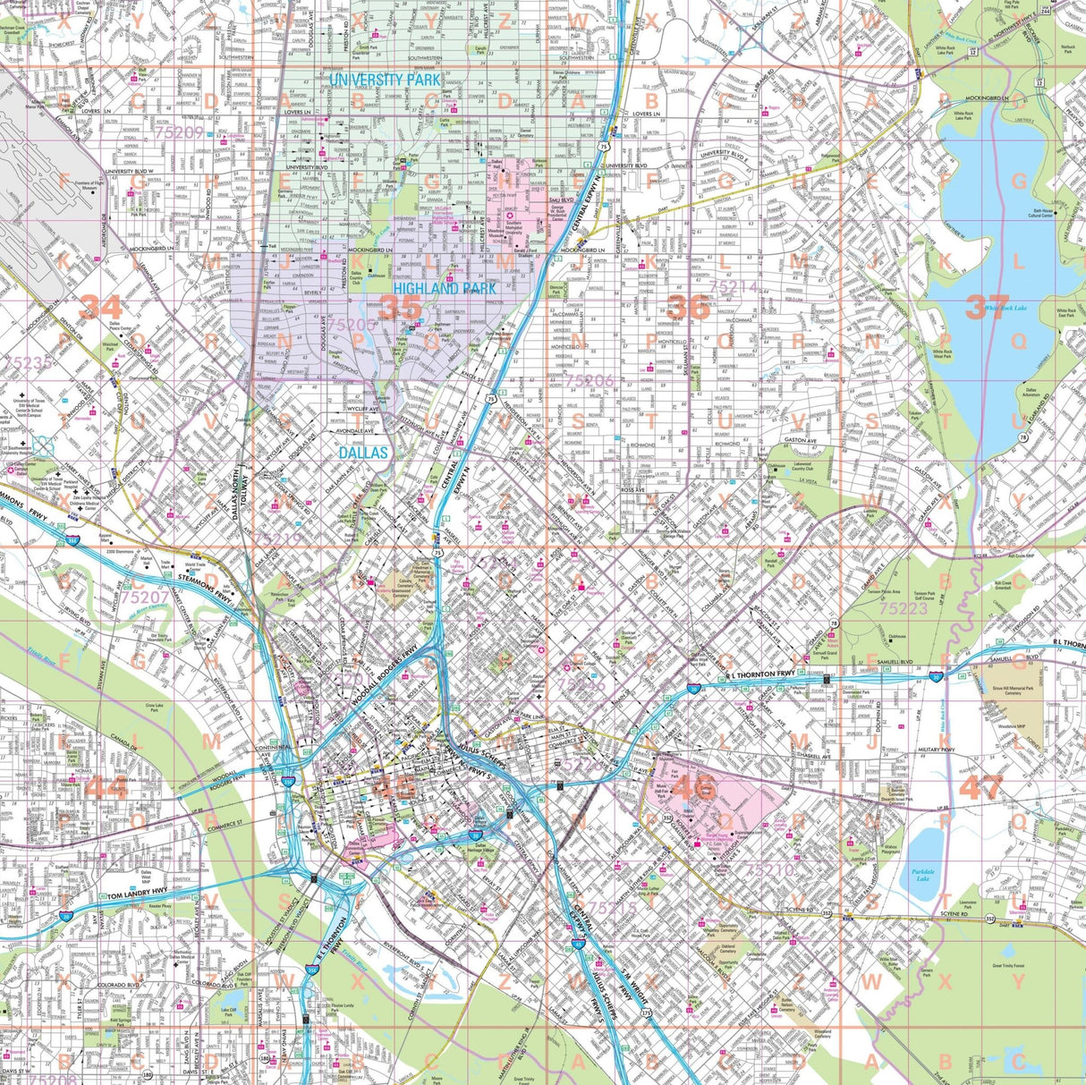 Dallas, TX Wall Map - Ultimate Globes - POD - KA - C - TX - DALLAS - PAPER - Ultimate Globes