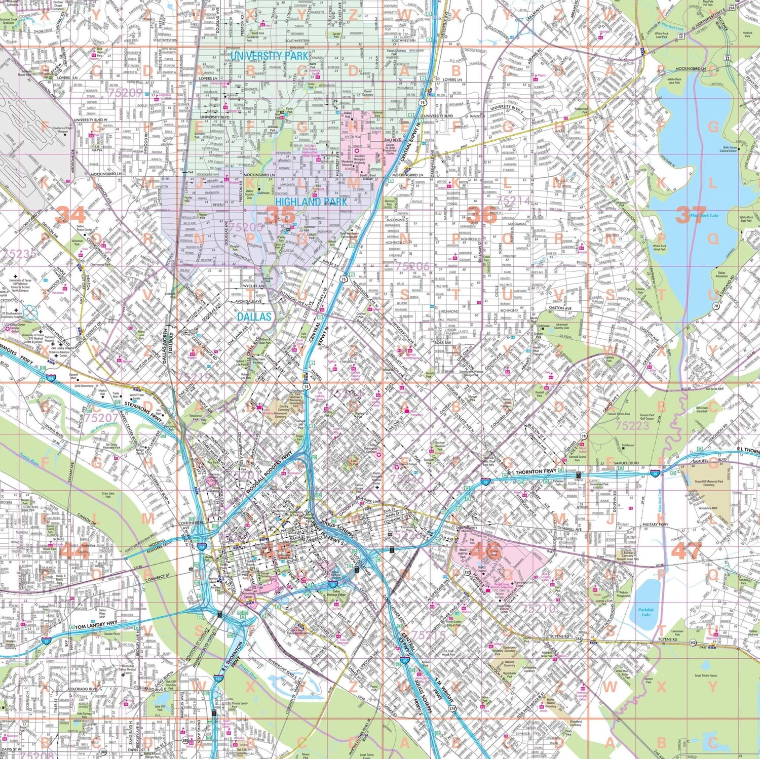 Dallas, TX Wall Map - Ultimate Globes - POD - KA - C - TX - DALLAS - PAPER - Ultimate Globes