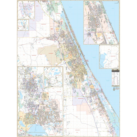 Daytona Beach, FL Wall Map - Ultimate Globes - POD - KA - C - FL - DAYTONABEACH - PAPER - Ultimate Globes