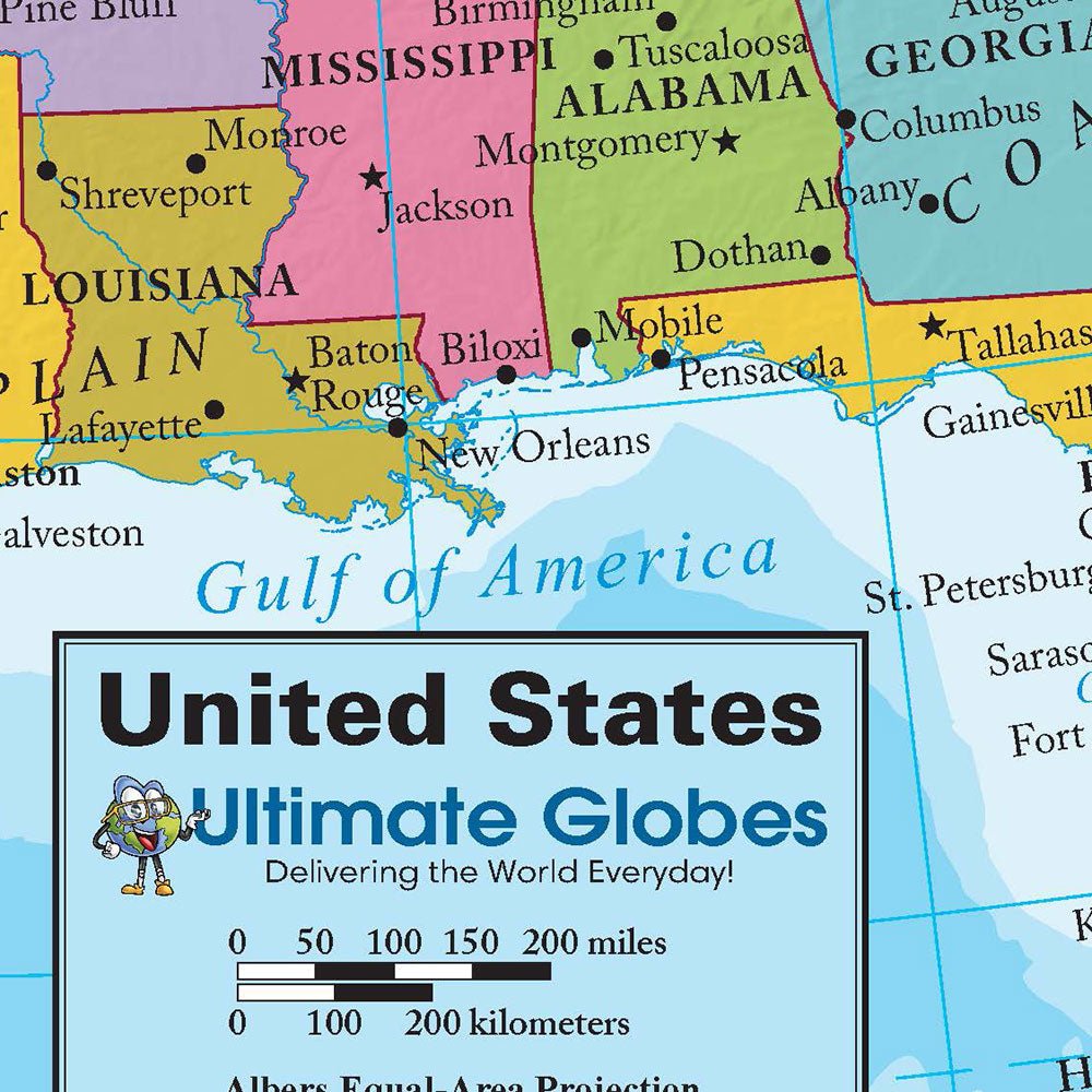 Download Printable USA Map for Educational and Reference Use - Ultimate Globes - UGUSADD01 - Ultimate Globes