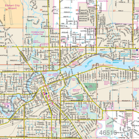 Elkhart County, IN Wall Map - Ultimate Globes - POD - KA - C - IN - ELKHART - PAPER - Ultimate Globes