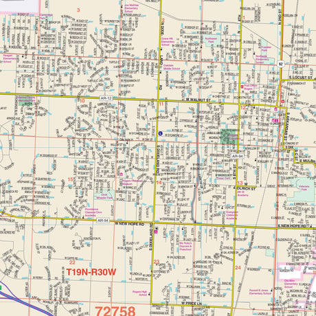 Fayetteville & Bentonville, AR Wall Map - Ultimate Globes - POD - KA - C - AR - FAYETTEVILLE - PAPER - Ultimate Globes