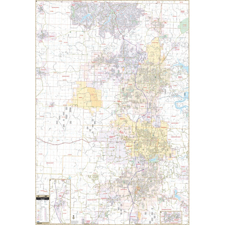 Fayetteville & Bentonville, AR Wall Map - Ultimate Globes - POD - KA - C - AR - FAYETTEVILLE - PAPER - Ultimate Globes