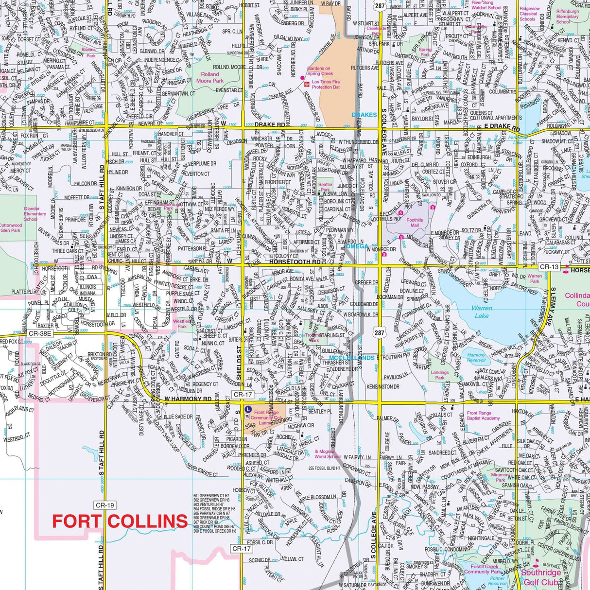 Fort Collins & Greeley, CO Wall Map - Ultimate Globes - POD - KA - C - CO - FORTCOLLINS - PAPER - Ultimate Globes