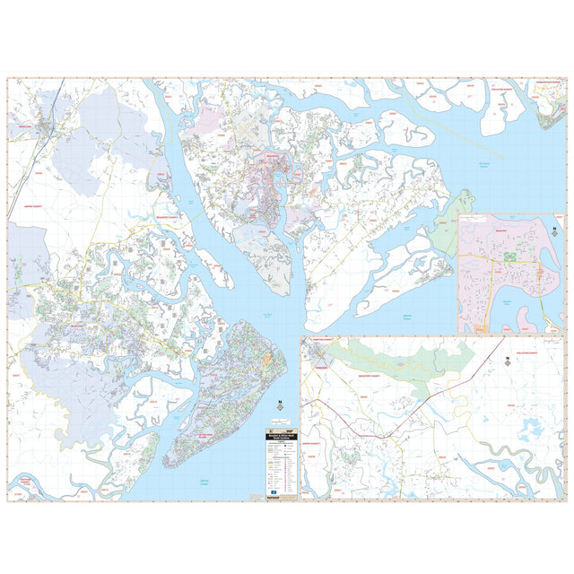 Hilton Head SC Wall Map - Ultimate Globes - POD - KA - C - SC - HILTONHEAD - PAPER - Ultimate Globes