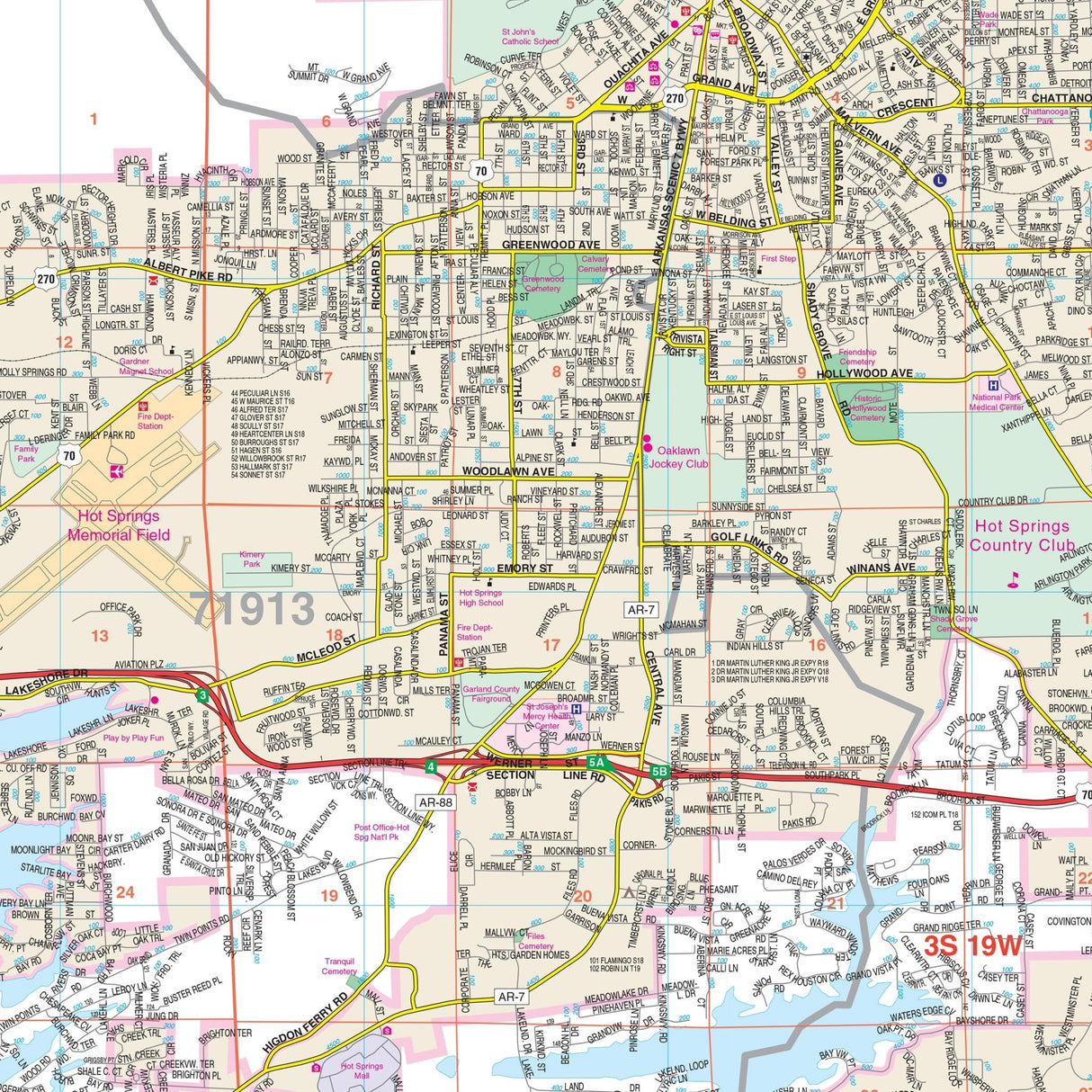 Hot Springs & Garland County, AR Wall Map - Ultimate Globes - POD - KA - C - AR - HOTSPRINGS - PAPER - Ultimate Globes