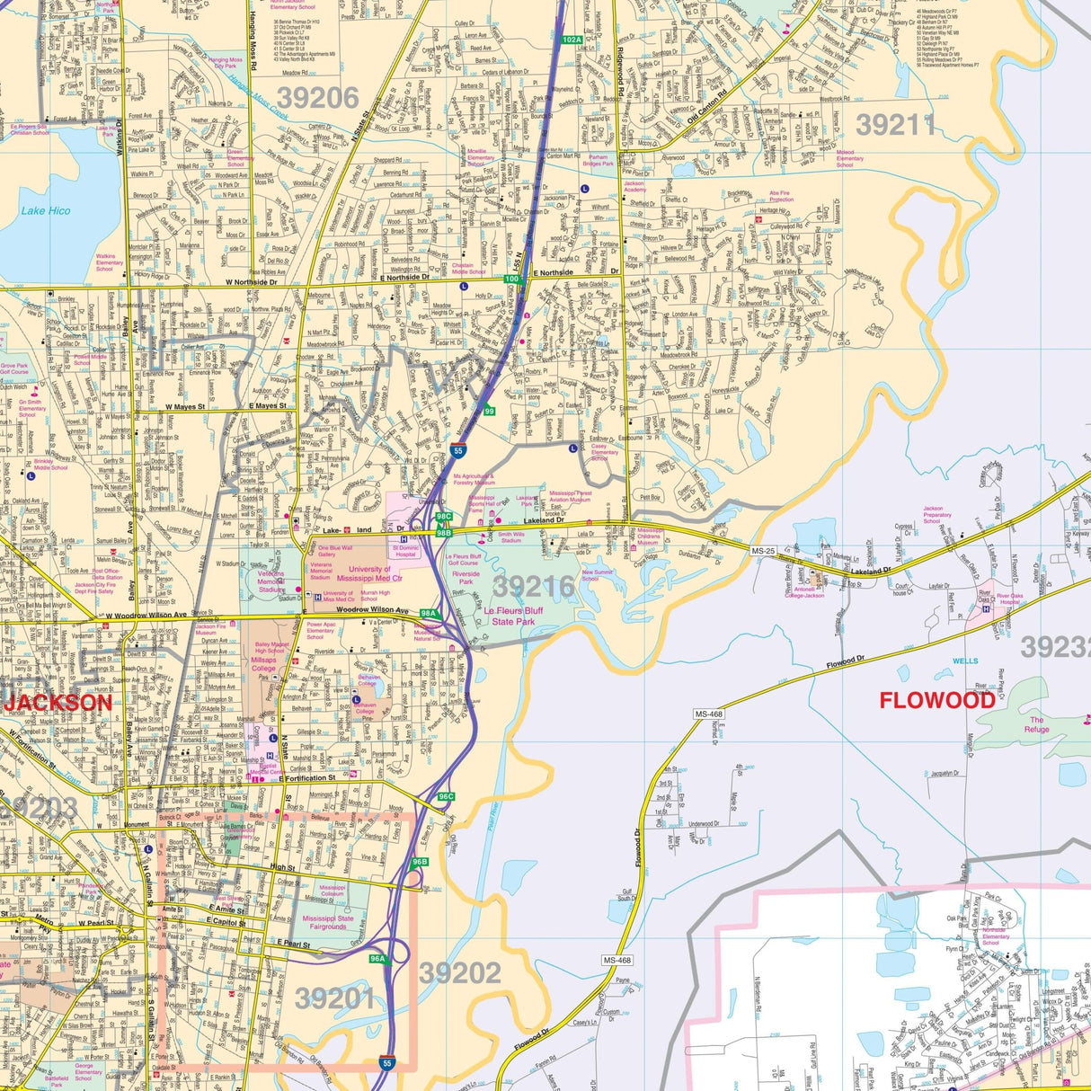 Jackson & Jackson County, MI Wall Map - Ultimate Globes - POD - KA - C - MI - JACKSON - PAPER - Ultimate Globes