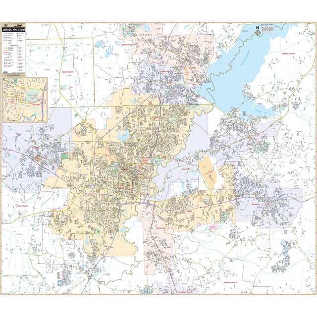 Jackson & Jackson County, MI Wall Map - Ultimate Globes - POD - KA - C - MI - JACKSON - PAPER - Ultimate Globes