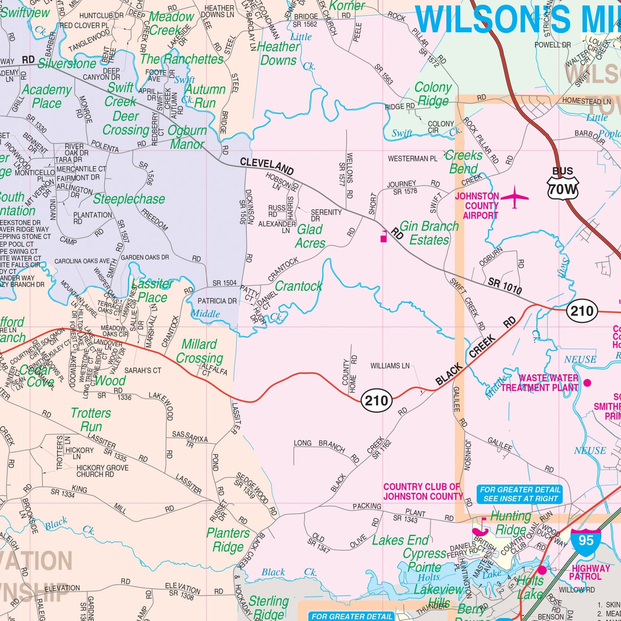 Johnston County, NC Wall Map - Ultimate Globes - POD - KA - C - NC - JOHNSTON - PAPER - Ultimate Globes
