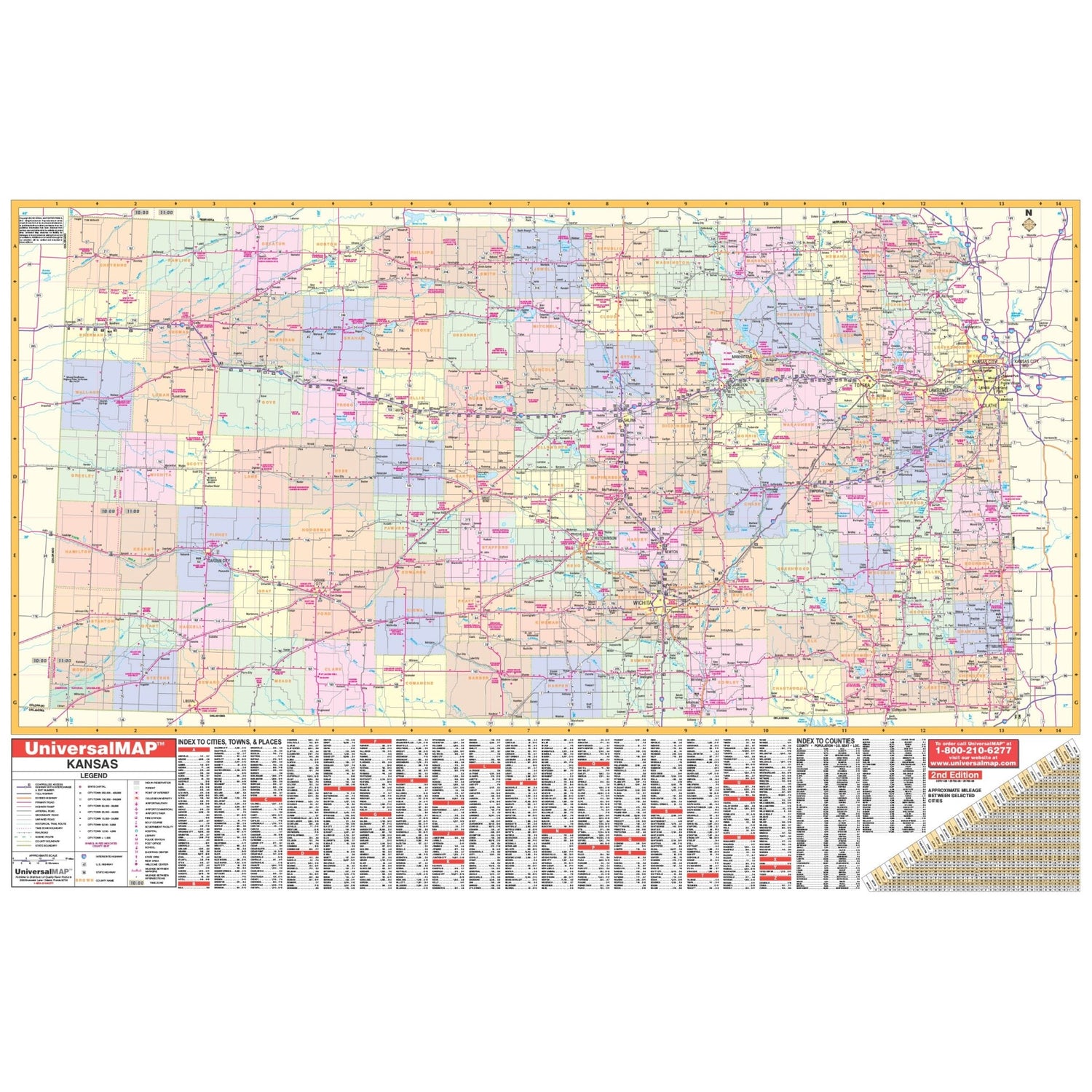 Kansas State Wall Map - Ultimate Globes - POD - KA - S - KS - WALL - PAPER - Ultimate Globes