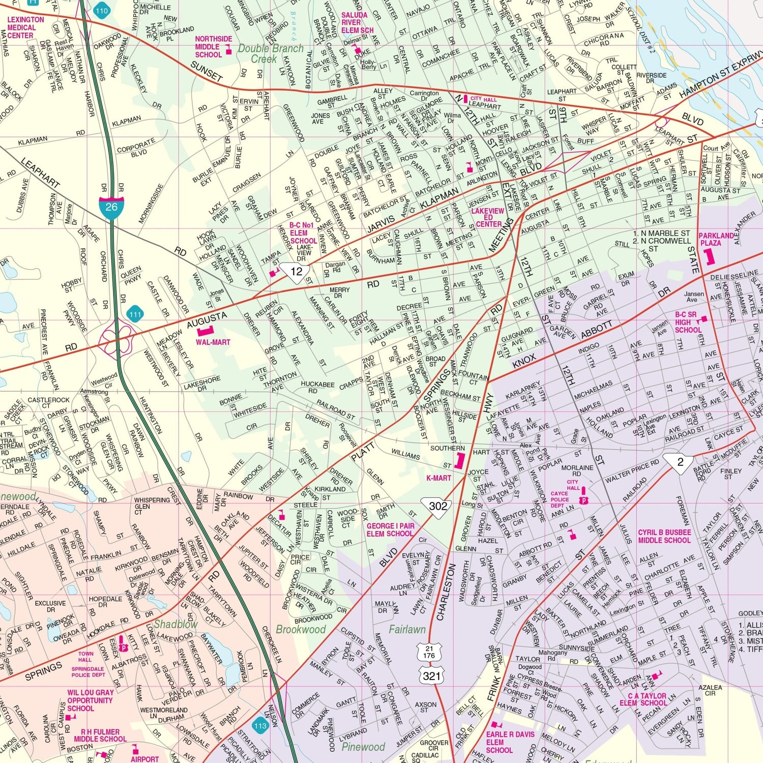 Lexington County, SC Wall Map - Ultimate Globes - POD - KA - C - SC - LEXINGTON - PAPER - Ultimate Globes