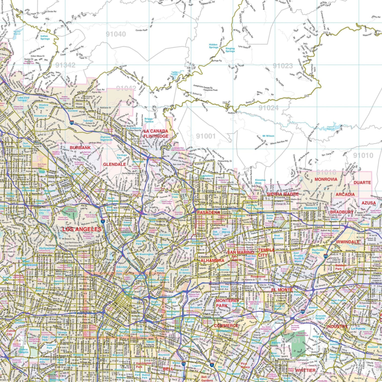 Los Angeles Ventura Orange Counties Wall Map Ultimate Globes - POD - KA - C - CA - LAVENTURAORANGE - PAPER - Ultimate Globes