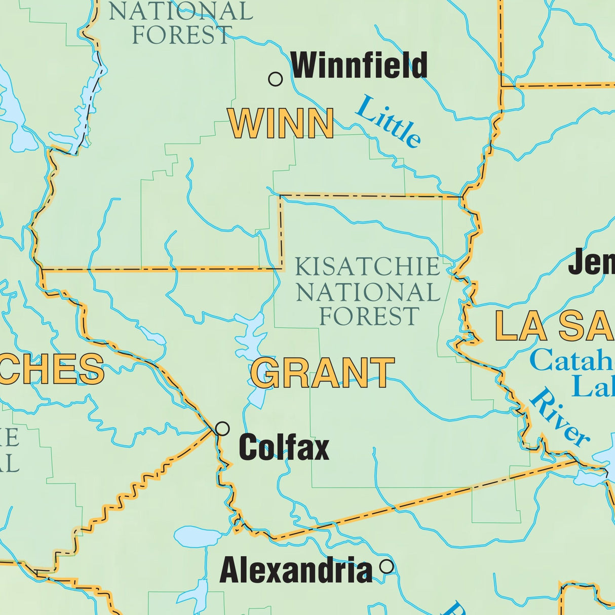 Louisiana Shaded Relief State Wall Map - Ultimate Globes - POD - KA - S - LA - SHR - 38X30 - PAPER - Ultimate Globes
