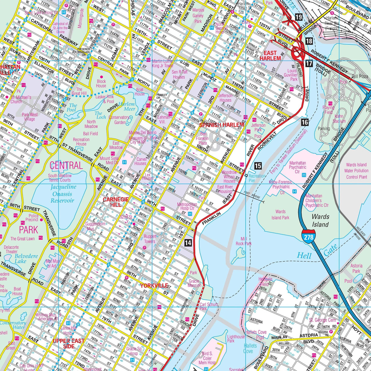 Manhattan, NY Wall Map - Ultimate Globes - POD - KA - C - NY - MANHATTAN - PAPER - Ultimate Globes