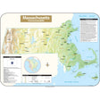 Massachusetts Shaded Relief State Wall Map - Ultimate Globes - POD - KA - S - MA - SHR - 38X28 - PAPER - Ultimate Globes