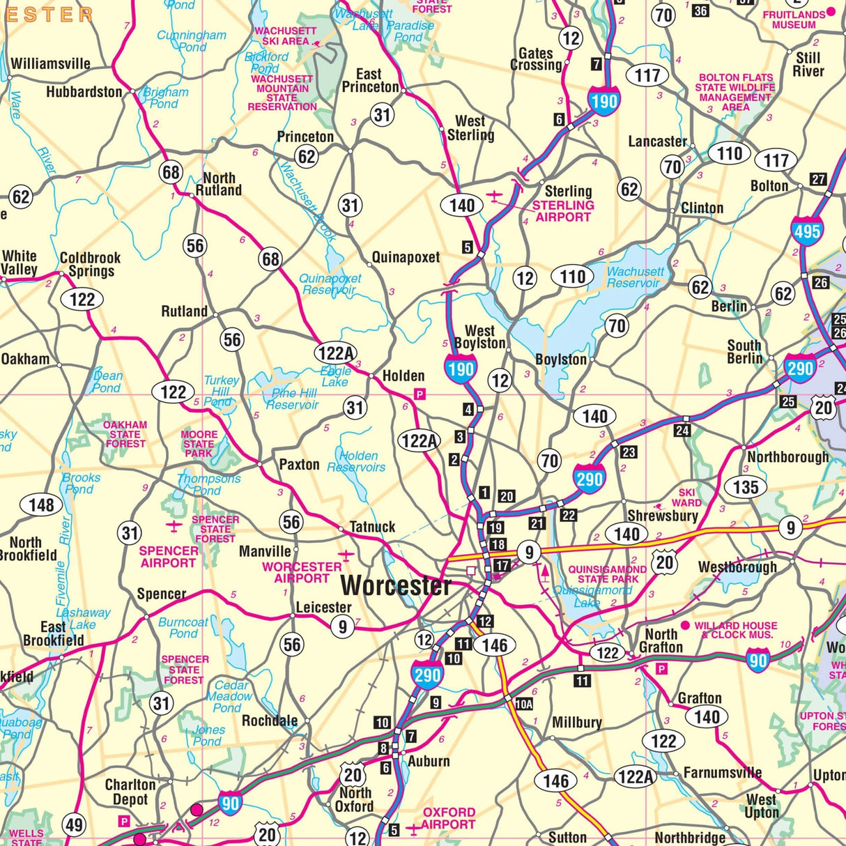 Massachusetts State Wall Map - Ultimate Globes - POD - KA - S - MA - WALL - PAPER - Ultimate Globes