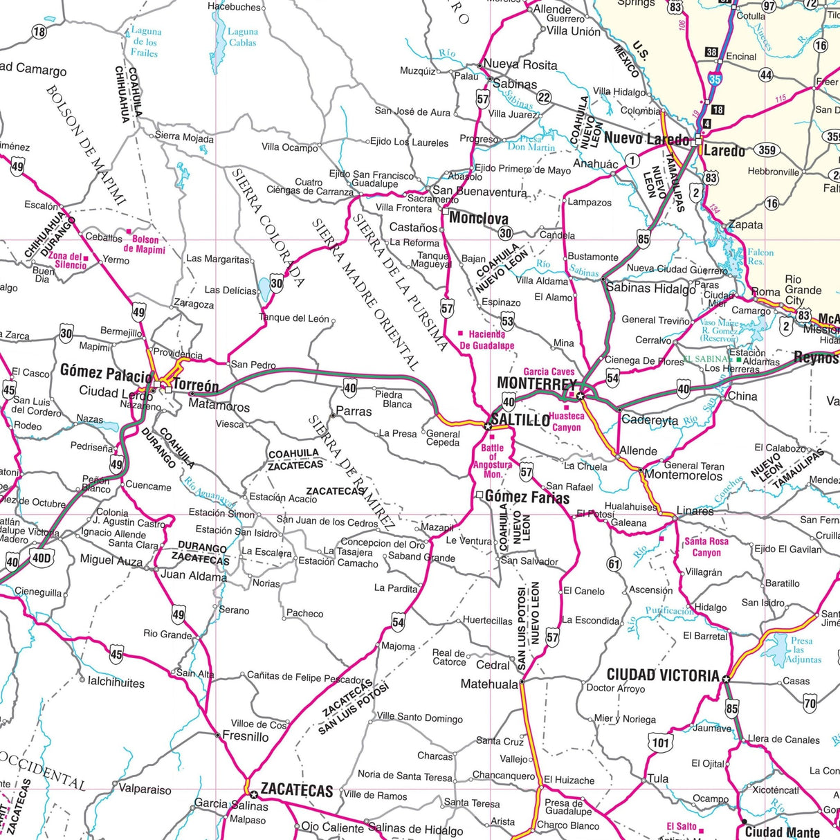 Mexico Wall Map - Ultimate Globes - POD - KA - MEXICO - WALL - 56X42 - PAPER - Ultimate Globes