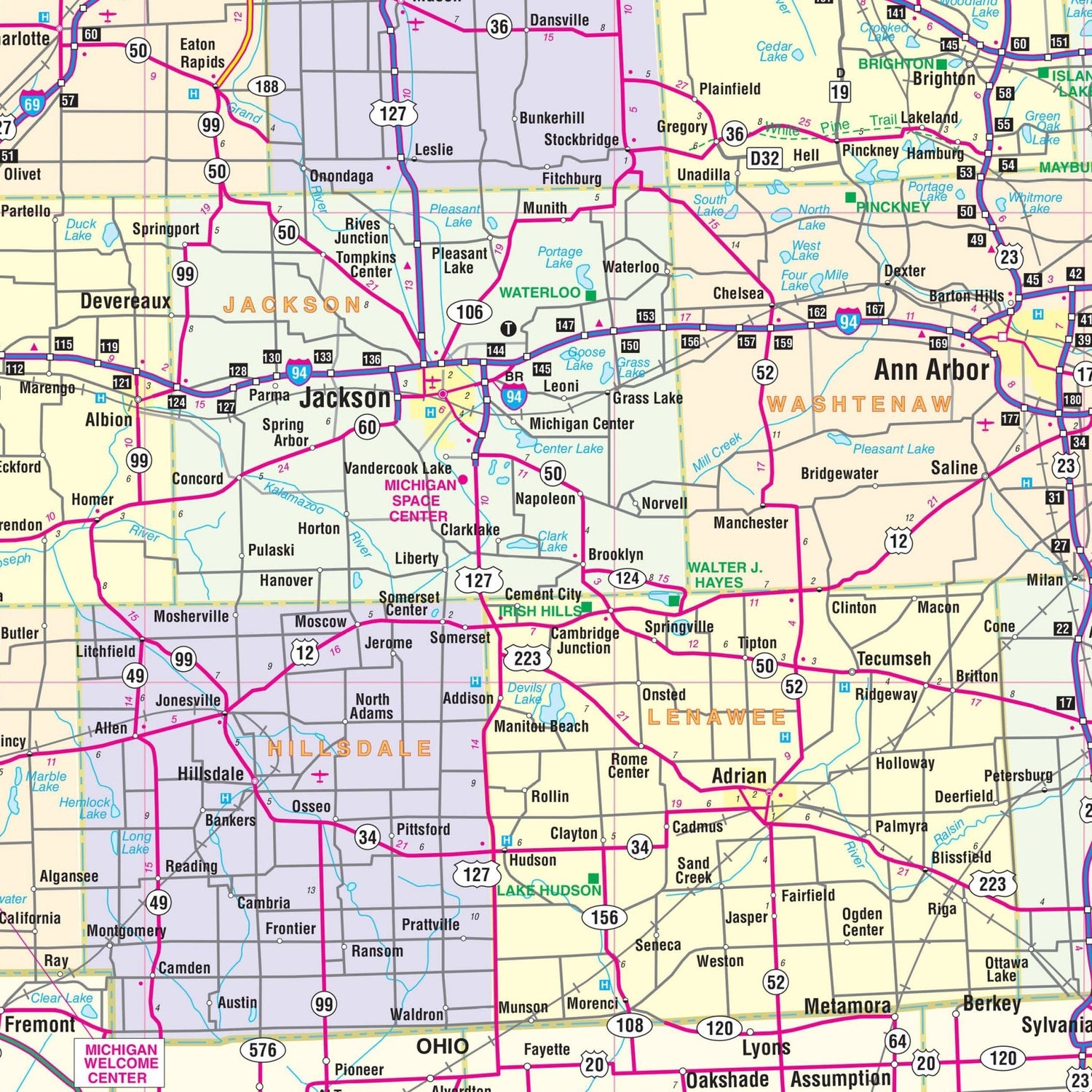 Michigan State Wall Map - Ultimate Globes - POD - KA - S - MI - WALL - PAPER - Ultimate Globes