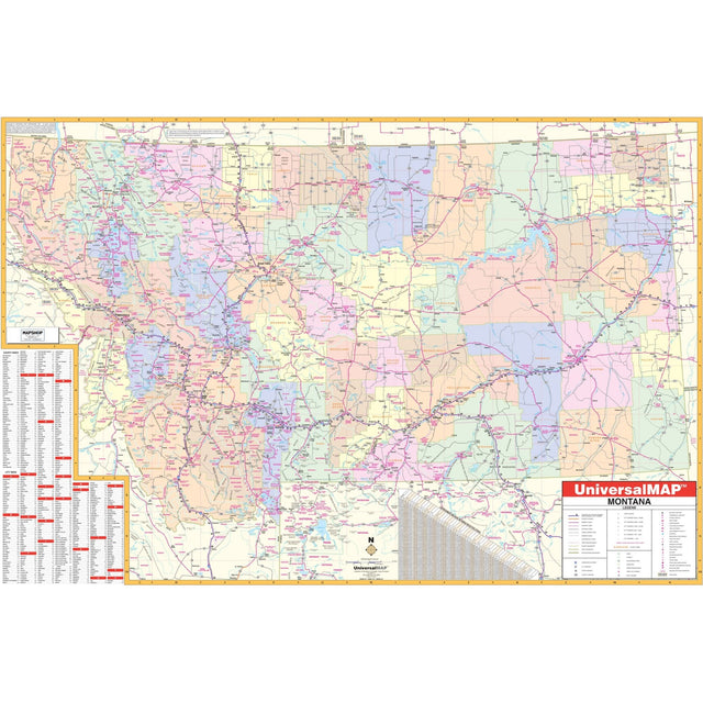 Montana State Wall Map - Ultimate Globes - POD - KA - S - MT - WALL - PAPER - Ultimate Globes