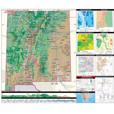 New Mexico Intermediate Thematic State Wall Map - Ultimate Globes - POD - KA - S - NM - INTER - PAPER - Ultimate Globes