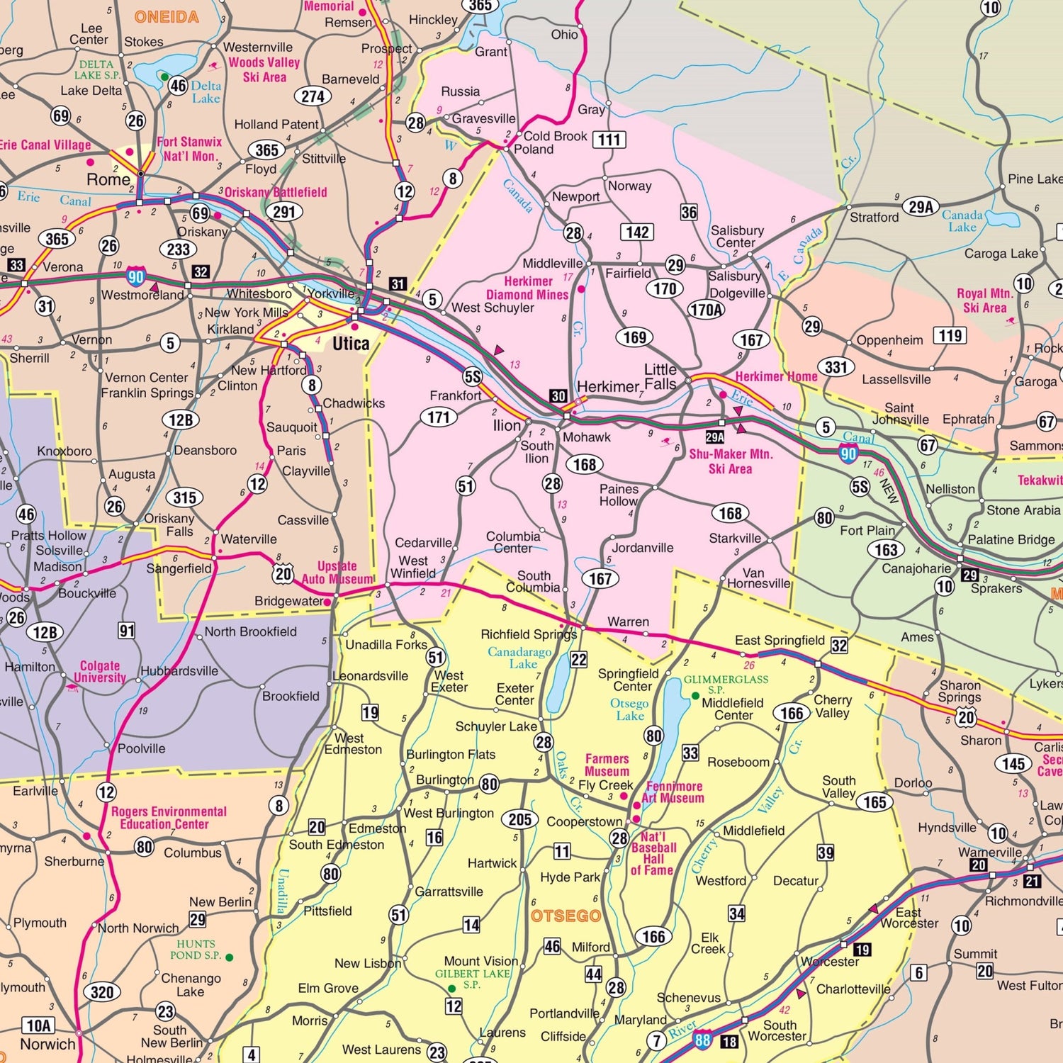 New York State Wall Map - Ultimate Globes - POD - KA - S - NY - WALL - PAPER - Ultimate Globes