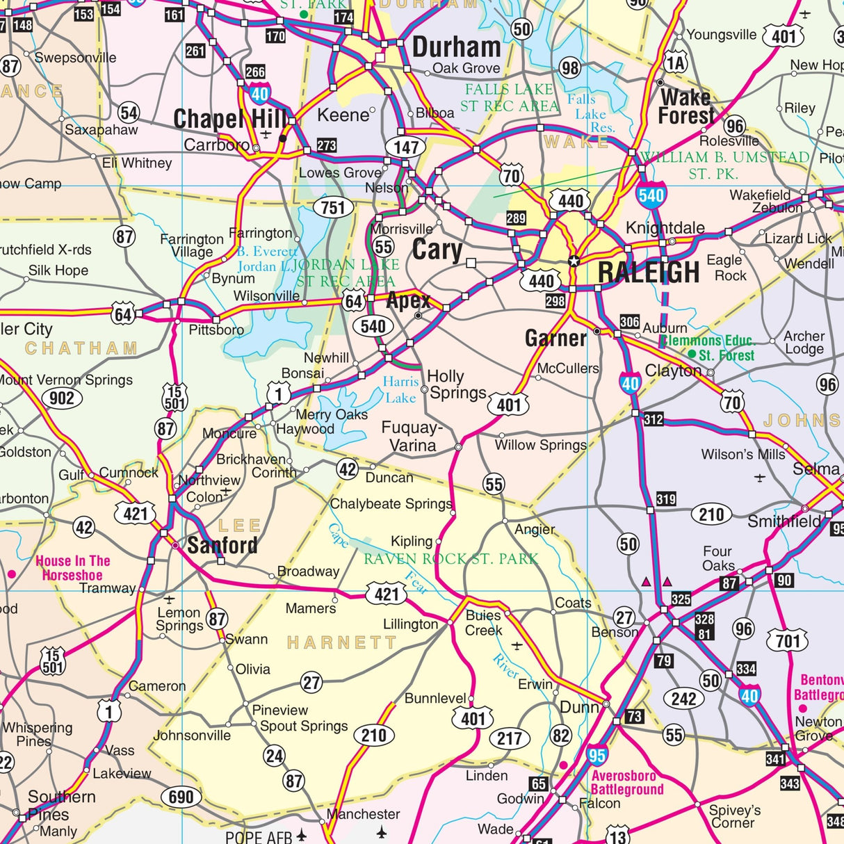 North Carolina State Wall Map - Ultimate Globes - POD - KA - S - NC - WALL - PAPER - Ultimate Globes