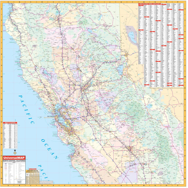 North Central California Regional Wall Map - Ultimate Globes - POD - KA - R - CA - NORTHCENTRAL - PAPER - Ultimate Globes