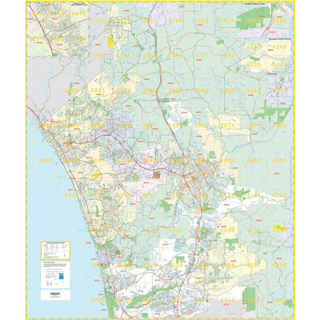 Northern San Diego County Wall Map - Ultimate Globes - POD - KA - C - CA - SANDIEGONORTH - PAPER - Ultimate Globes