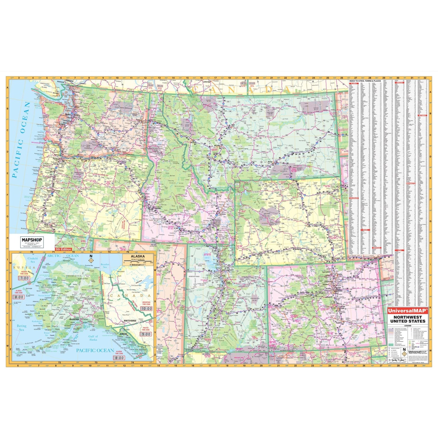 Northwest United States Regional Wall Map - Ultimate Globes - POD - KA - R - US - NORTHWEST - PAPER - Ultimate Globes