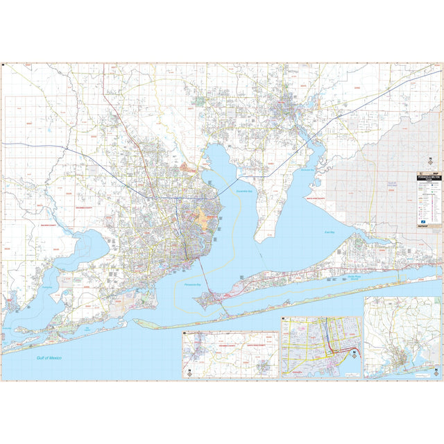 Pensacola & Milton, FL Wall Map - Ultimate Globes - POD - KA - C - FL - PENSACOLA - PAPER - Ultimate Globes