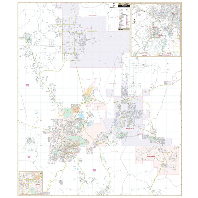 Prescott, AZ Wall Map - Ultimate Globes - POD - KA - C - AZ - PRESCOTT - PAPER - Ultimate Globes