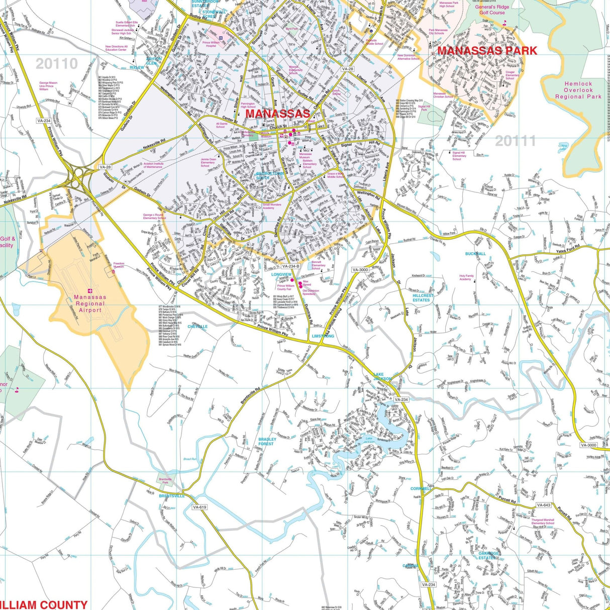 Prince William County, VA Wall Map - Ultimate Globes - POD - KA - C - VA - PRINCEWILLIAM - PAPER - Ultimate Globes