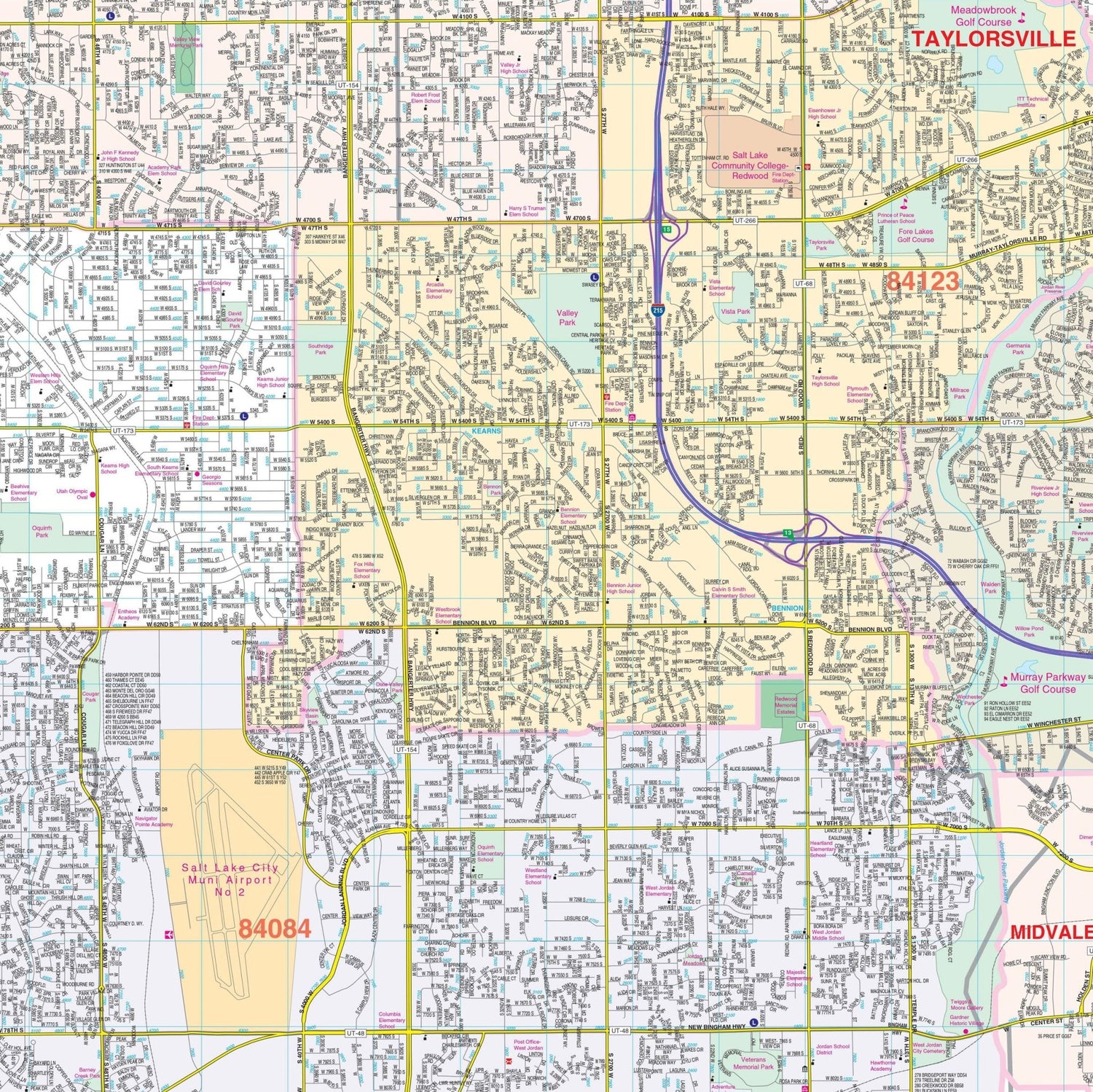 Salt Lake City, UT Wall Map - Ultimate Globes - POD - KA - C - UT - SALTLAKECITY - PAPER - Ultimate Globes