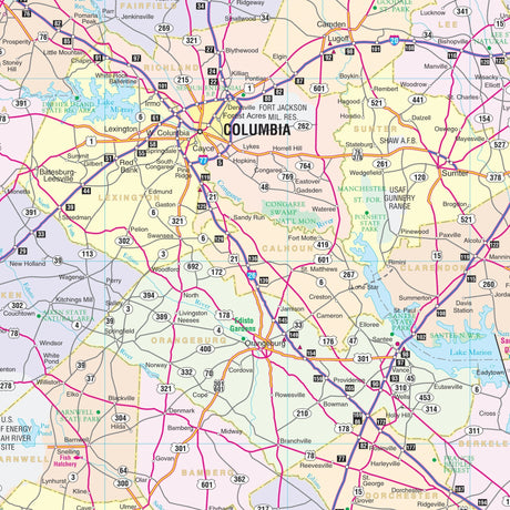 South Carolina State Wall Map - Ultimate Globes - POD - KA - S - SC - WALL - PAPER - Ultimate Globes
