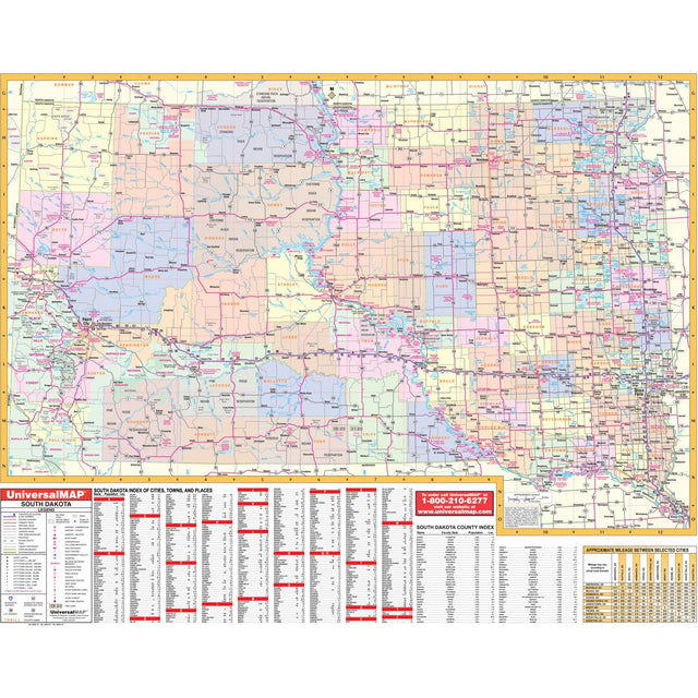 South Dakota State Wall Map - Ultimate Globes - POD - KA - S - SD - WALL - PAPER - Ultimate Globes