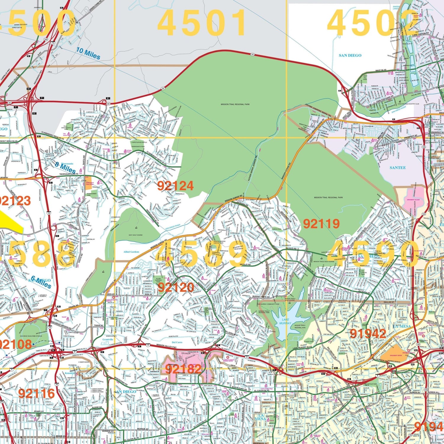 Southern San Diego County Wall Map - Ultimate Globes - POD - KA - C - CA - SANDIEGOSOUTH - PAPER - Ultimate Globes