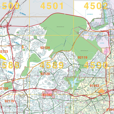 Southern San Diego County Wall Map - Ultimate Globes - POD - KA - C - CA - SANDIEGOSOUTH - PAPER - Ultimate Globes